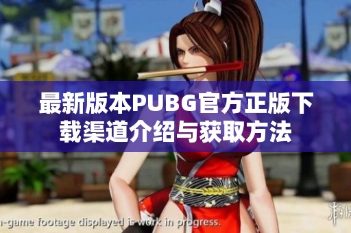 最新版本PUBG官方正版下载渠道介绍与获取方法