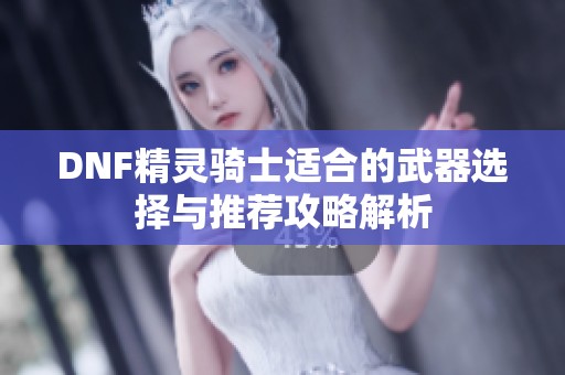 DNF精灵骑士适合的武器选择与推荐攻略解析