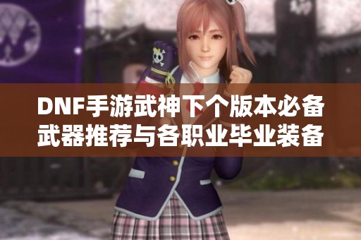 DNF手游武神下个版本必备武器推荐与各职业毕业装备解析