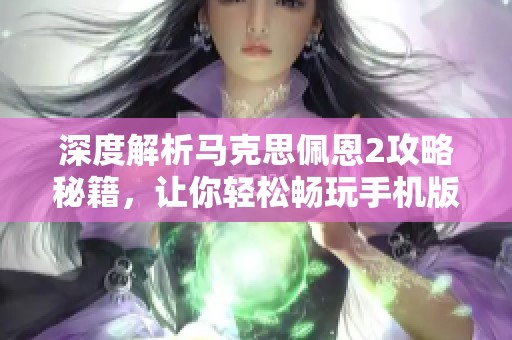 深度解析马克思佩恩2攻略秘籍，让你轻松畅玩手机版游戏